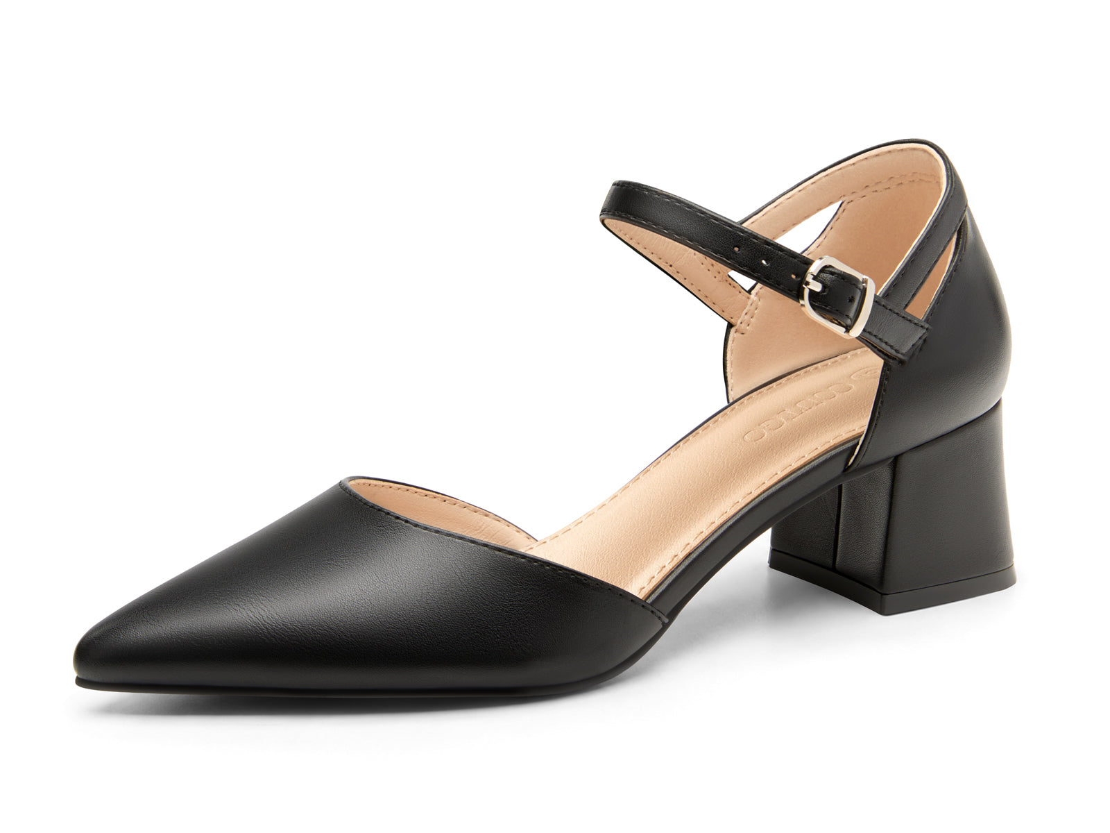Coutgo Black Womens Chunky Dress Shoes