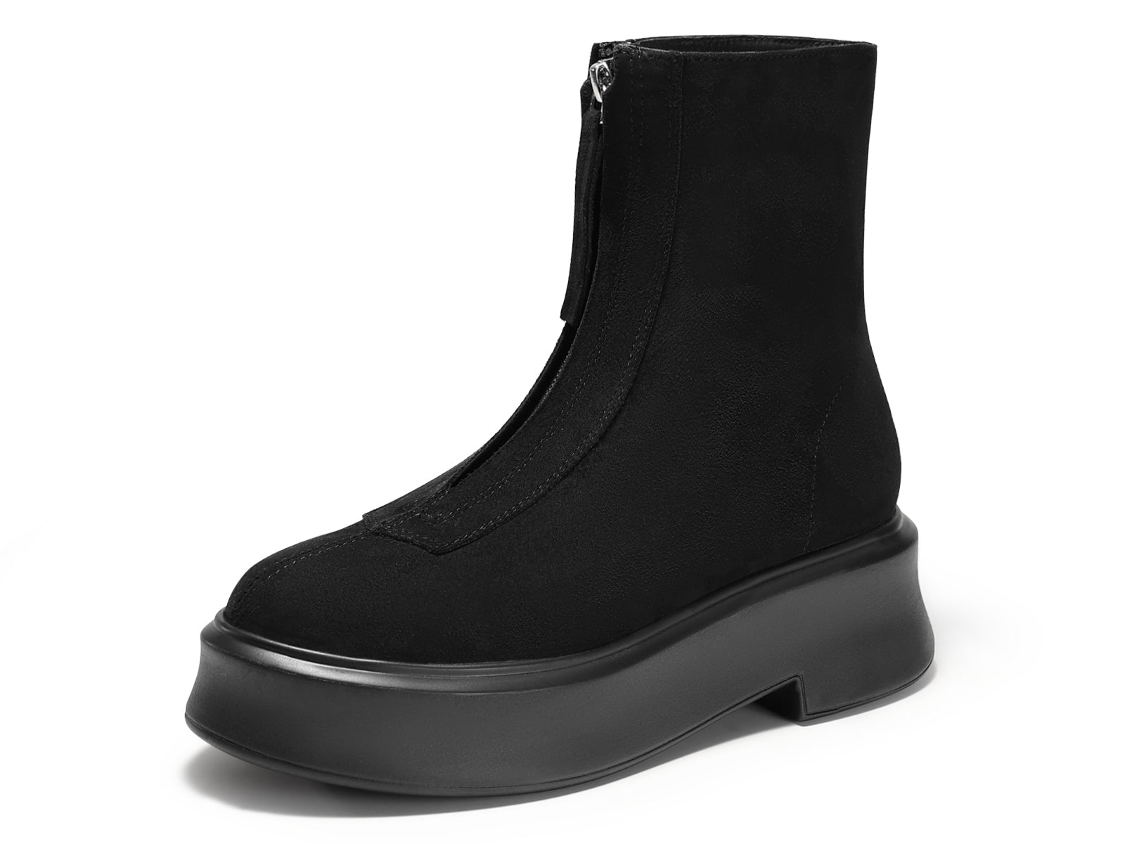 Coutgo Womens Black Platform Ankle Boots