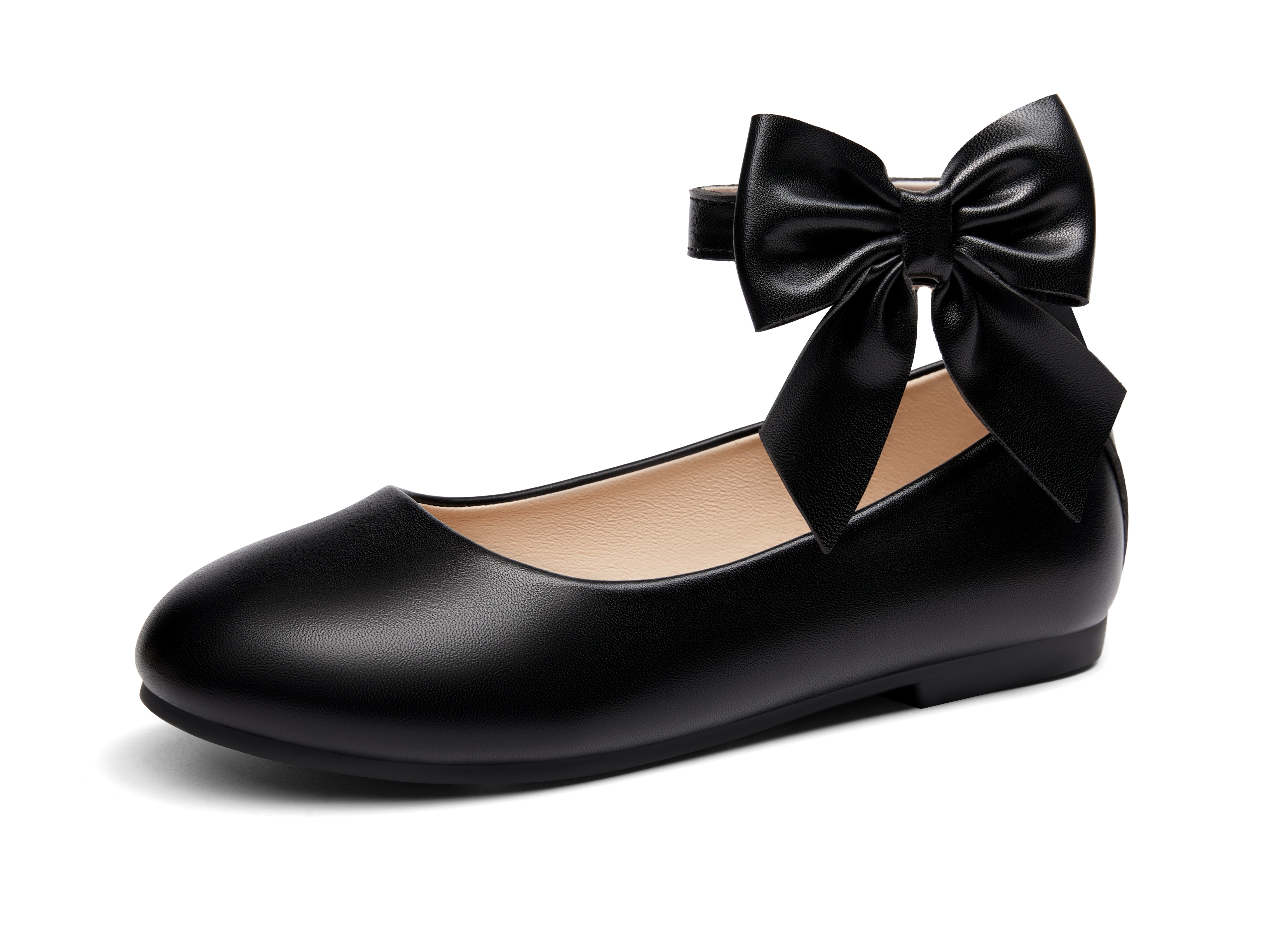 Coutgo Girls Black Dress Shoes Ballet Flats