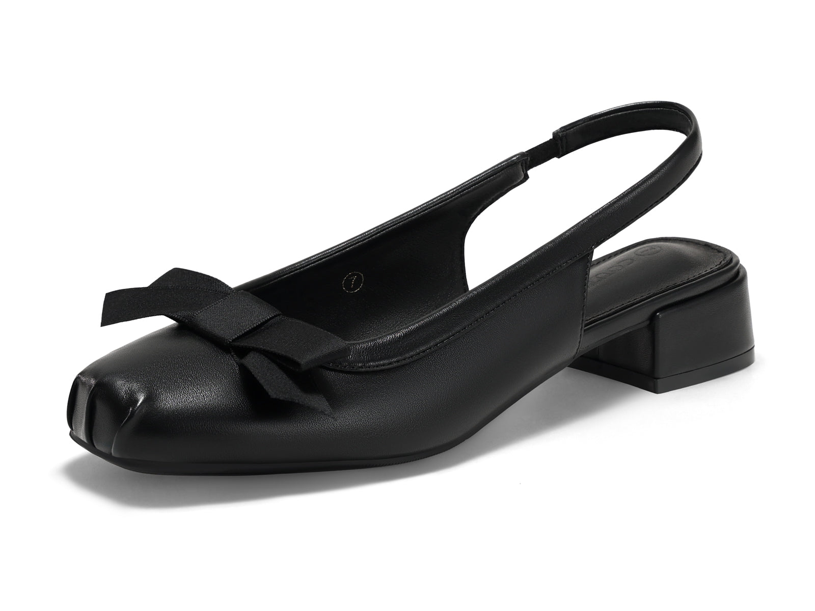 Coutgo Womens Black Bow Slingback Dress Heels