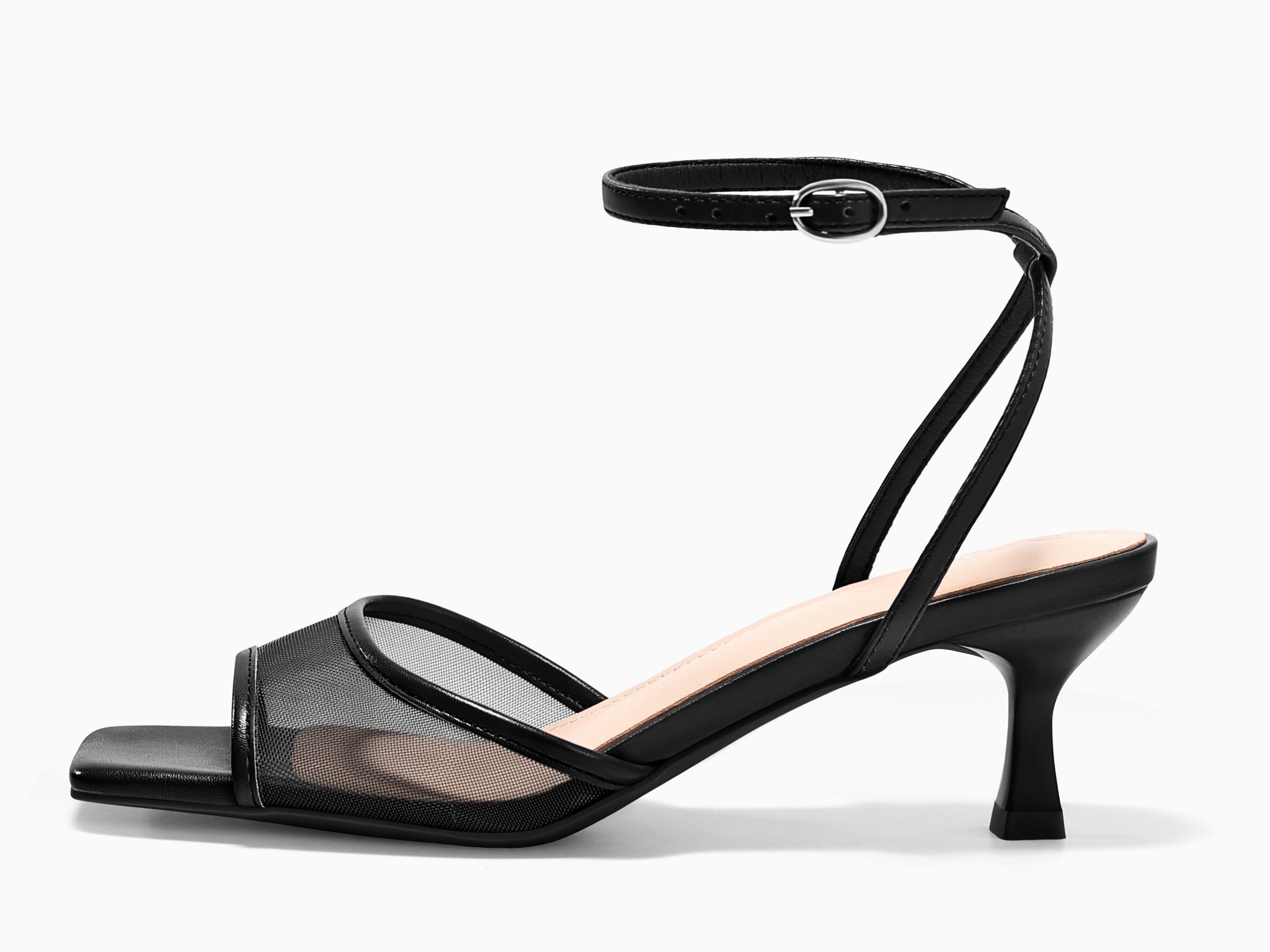 Coutgo Womens Black Kitten Low Heels