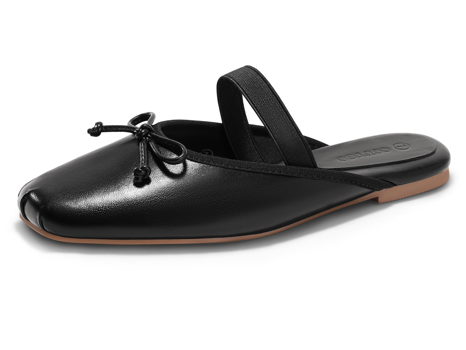 Coutgo Womens Black Ballet Flats Mules