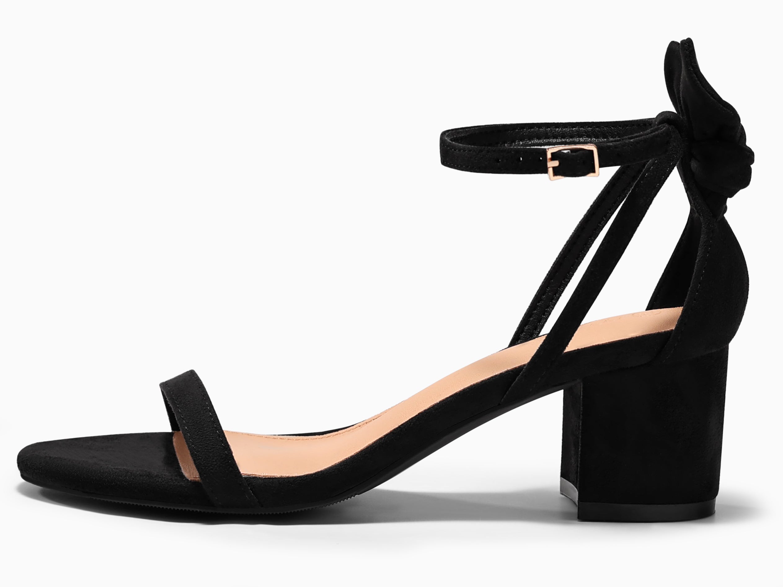 Coutgo Womens Black Chunky Low Heels