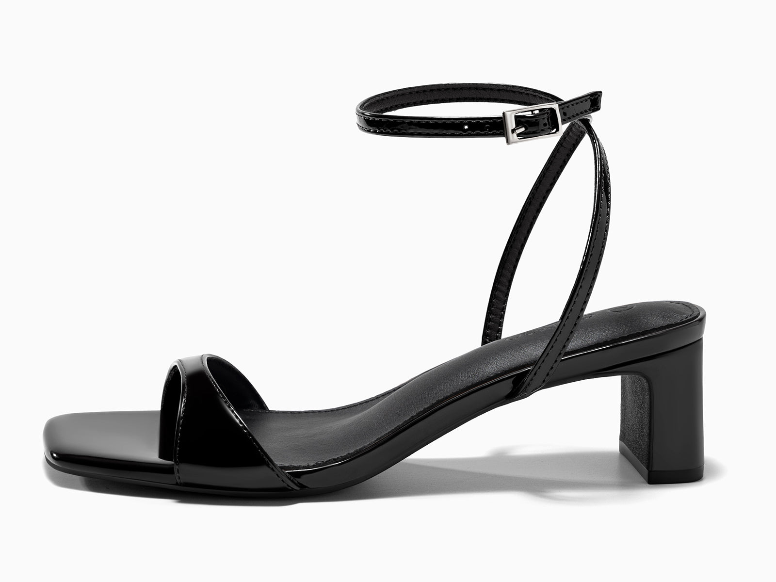 Coutgo Womens Black Chunky Low Heel Sandals