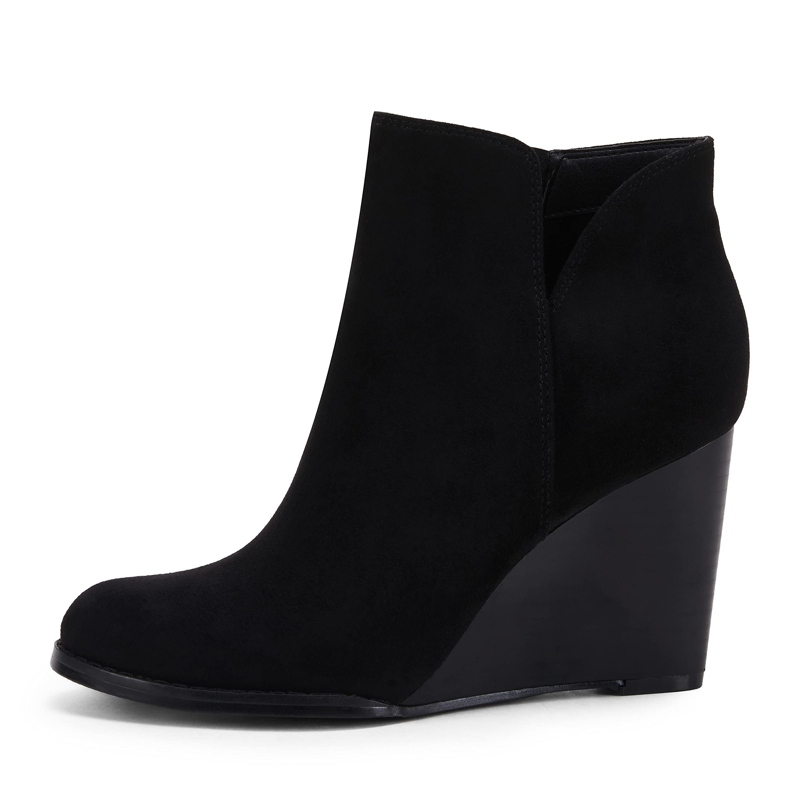 Coutgo Womens Black Wedge Ankle Booties