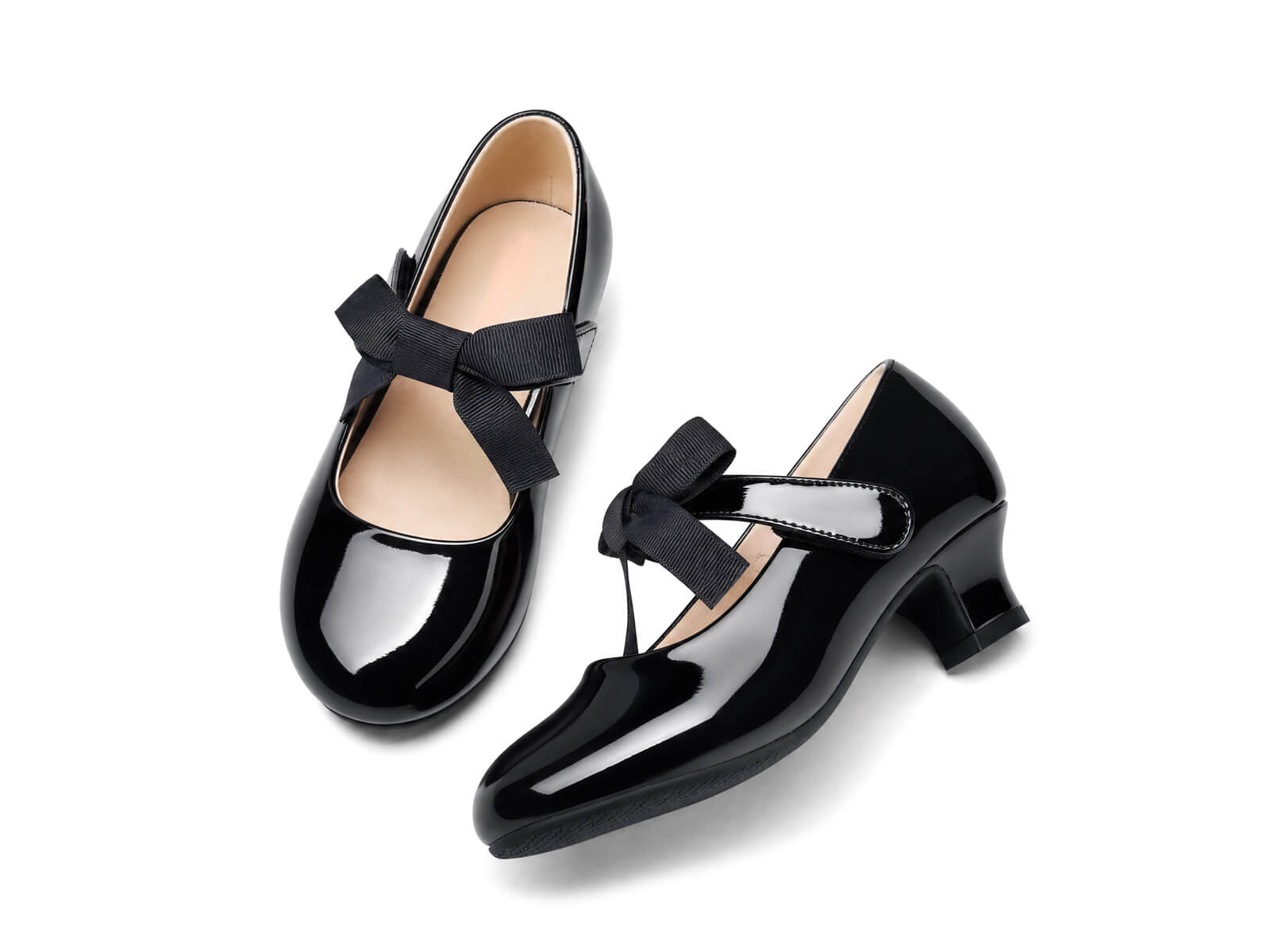 Coutgo Girls Black Mary Jane Dress Shoes