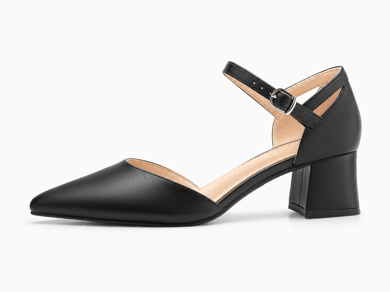 Coutgo Black Womens Chunky Dress Shoes