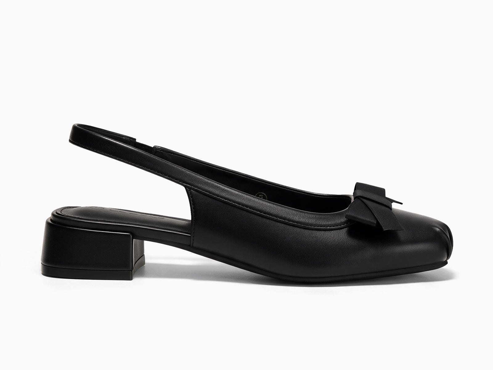 Coutgo Womens Black Bow Slingback Dress Heels