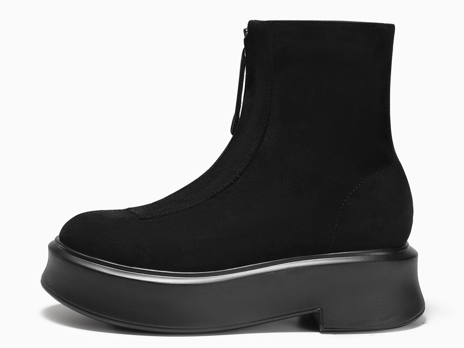 Coutgo Womens Black Platform Ankle Boots