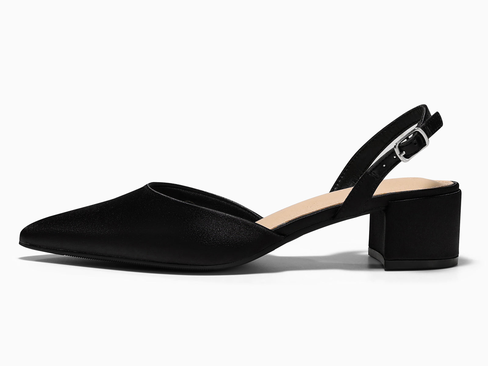 Coutgo Womens Black Low Chunky Heels