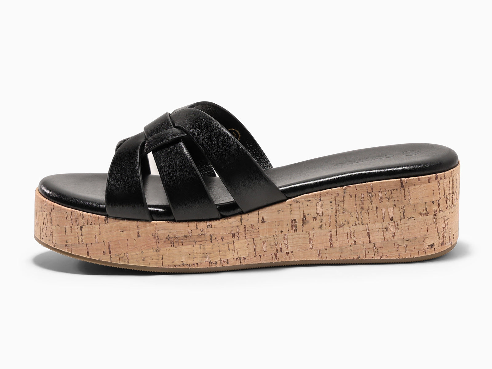 Coutgo Women's Black Platform Wedge Sandals