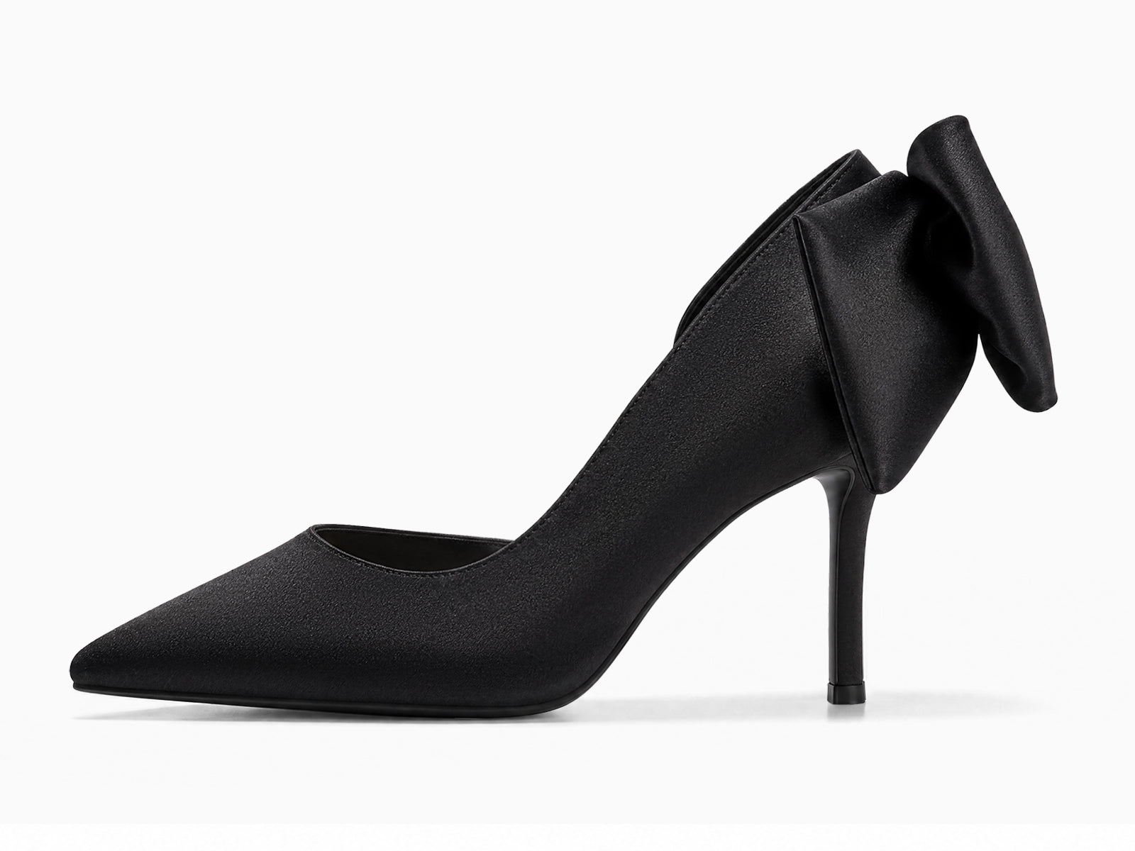 Coutgo Womens Black Bow Stiletto High Heels