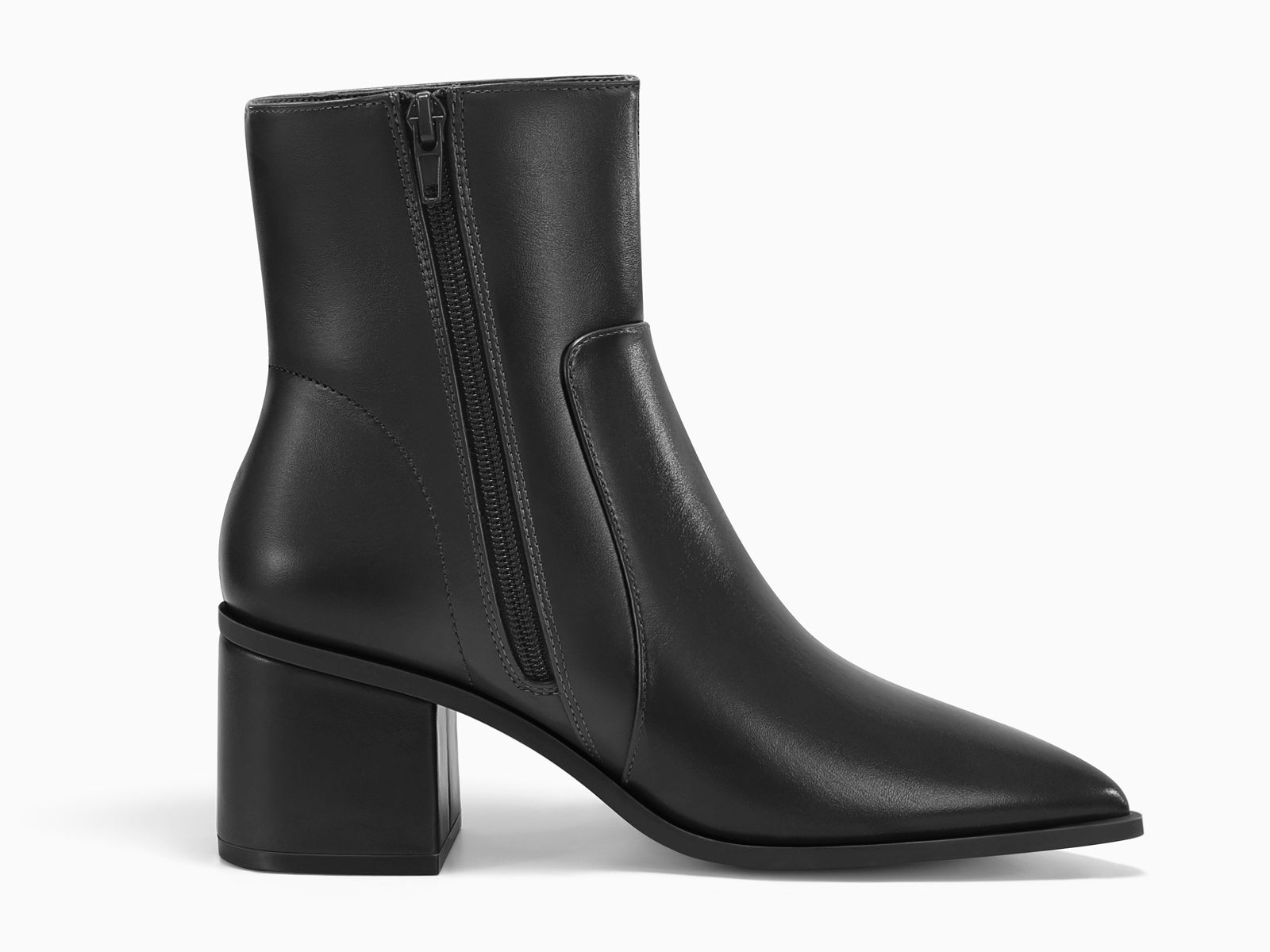 Coutgo Womens Black Pointed Ankle Boots