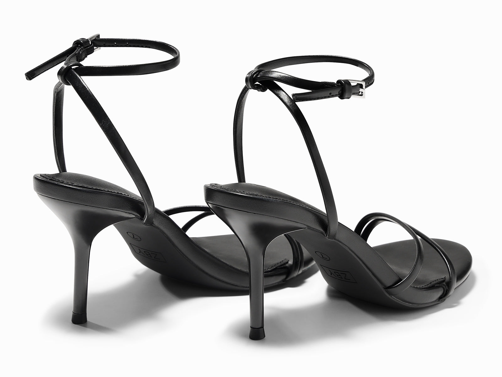 Coutgo Womens Black Strappy High Heels