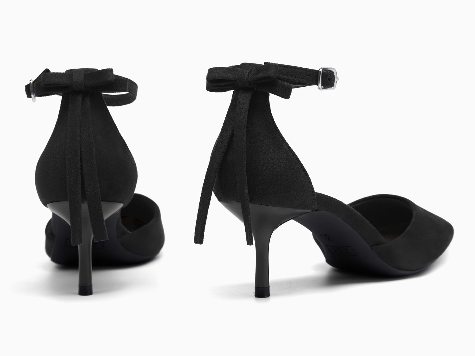 Coutgo Womens Black Kitten Low Heels