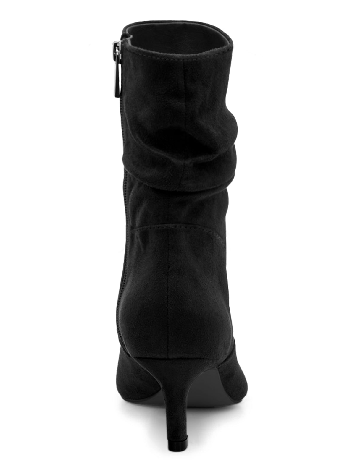 Coutgo Women Black Slouch Pointed Ankle Boots
