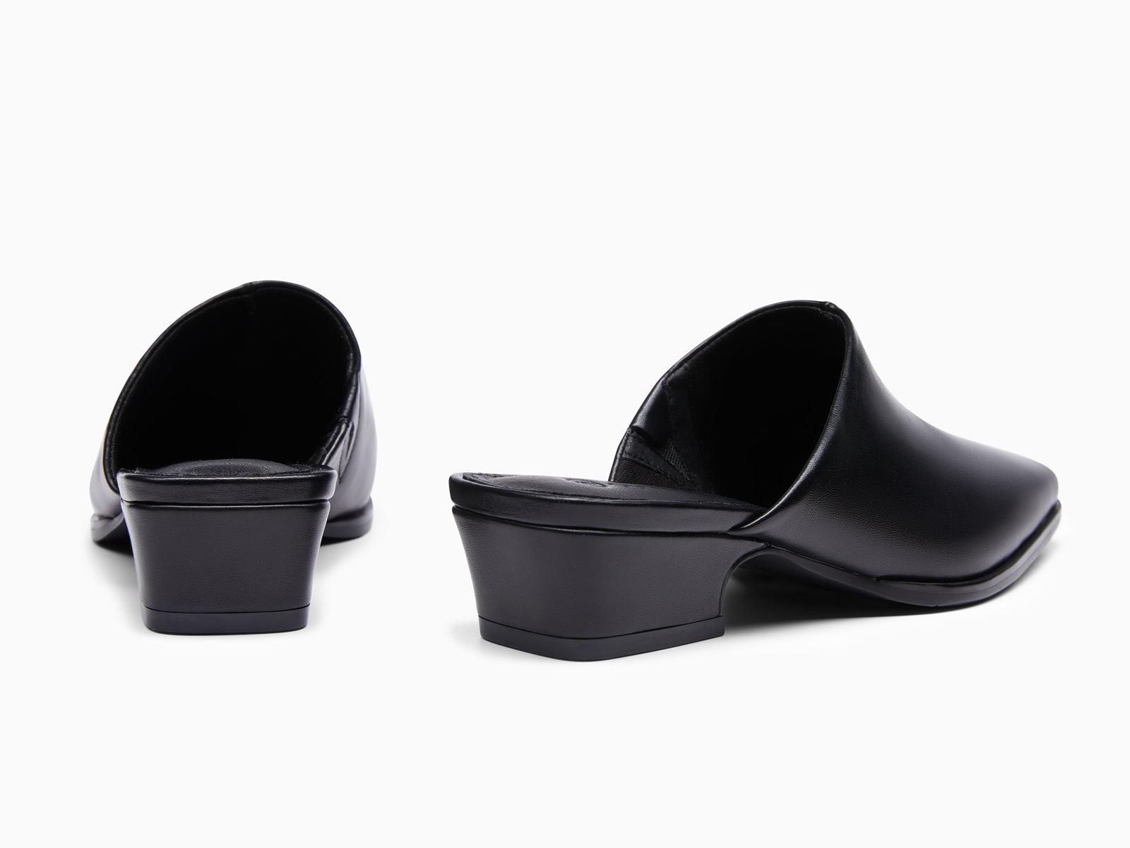 Coutgo Womens Black Square Toe Mules