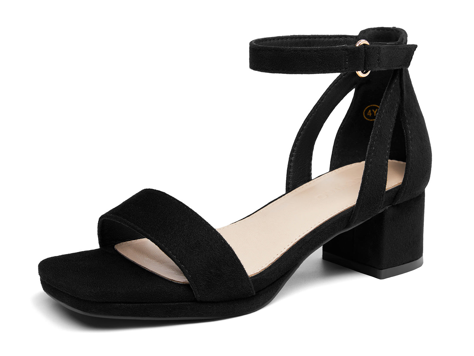 Coutgo Girls Dress Suede Black Platform Chunky Sandals