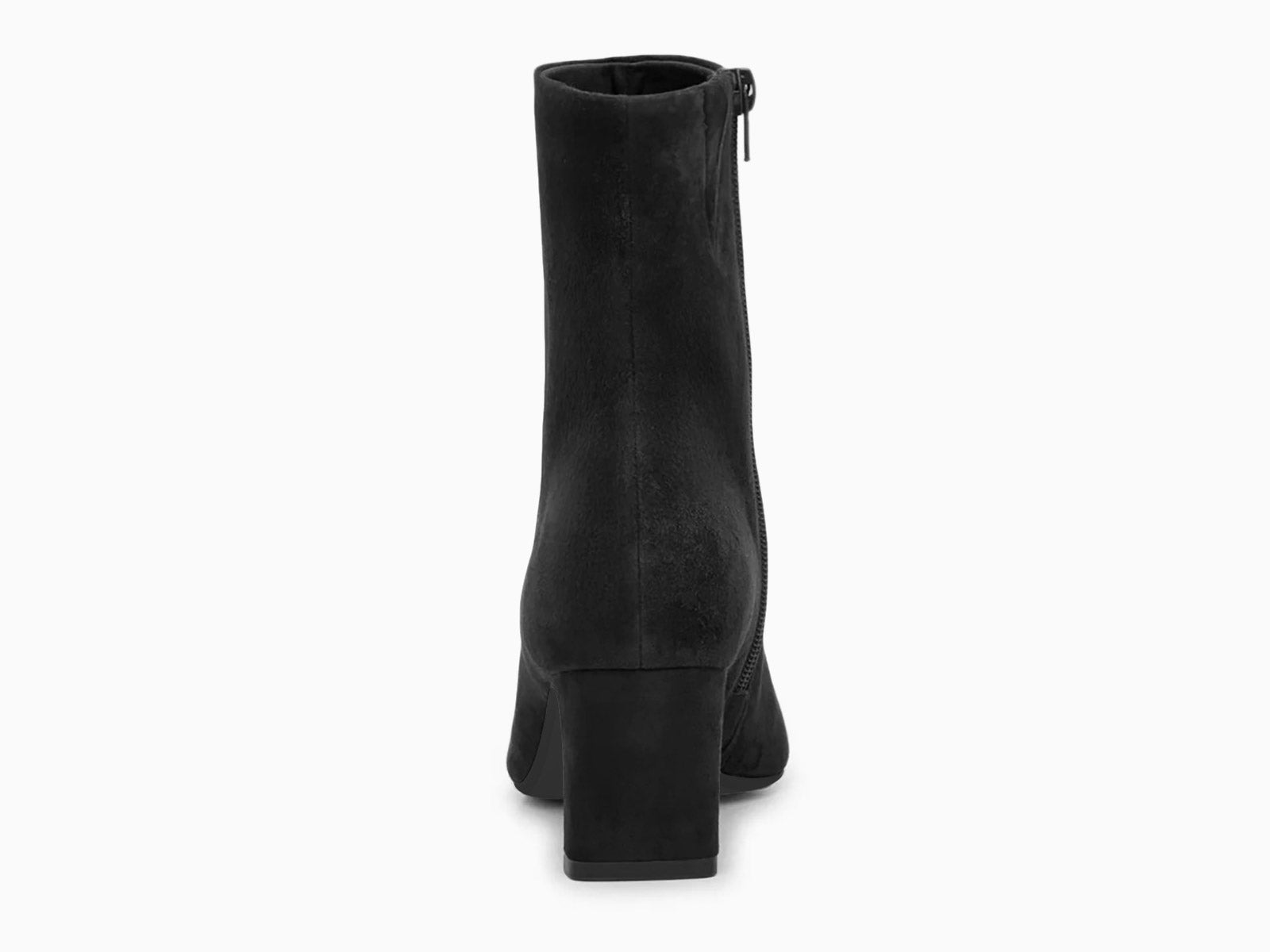 Coutgo Suede Black Square Toe Ankle Boots