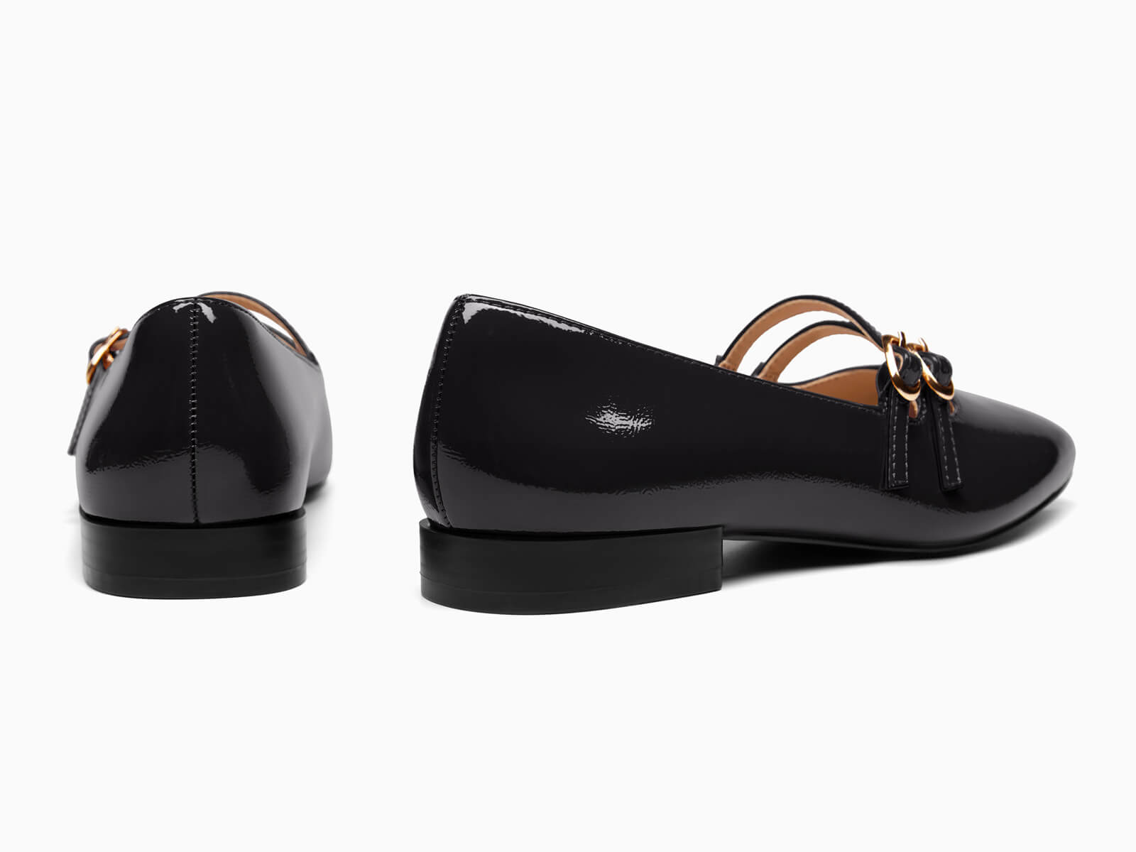 Coutgo Women's Black Mary Jane Flats