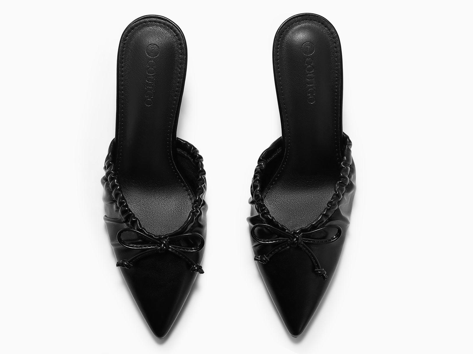Coutgo Womens PU Black High Heels Pumps