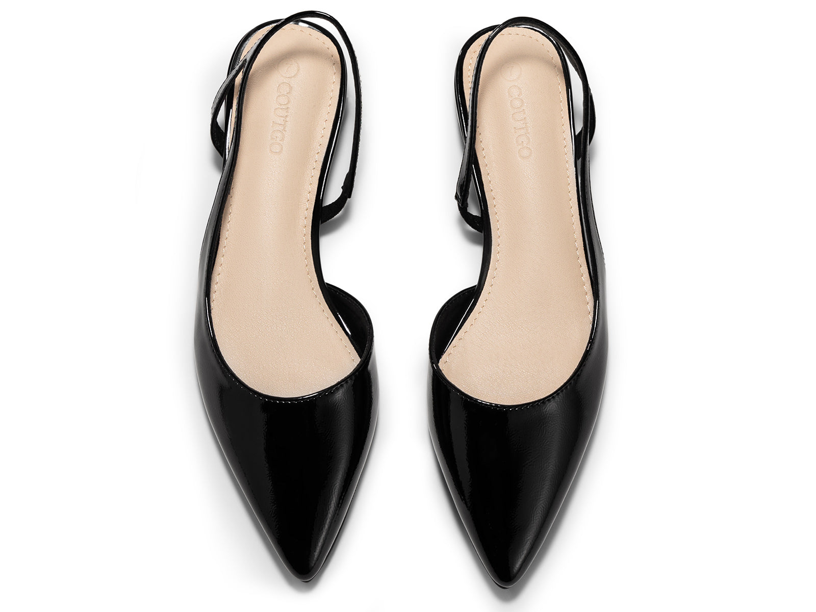 Coutgo Women D'Orsay Black Heels Chunky Pumps