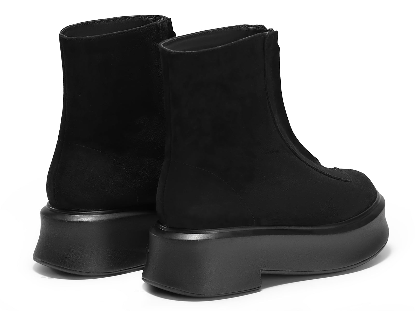 Coutgo Womens Black Platform Ankle Boots