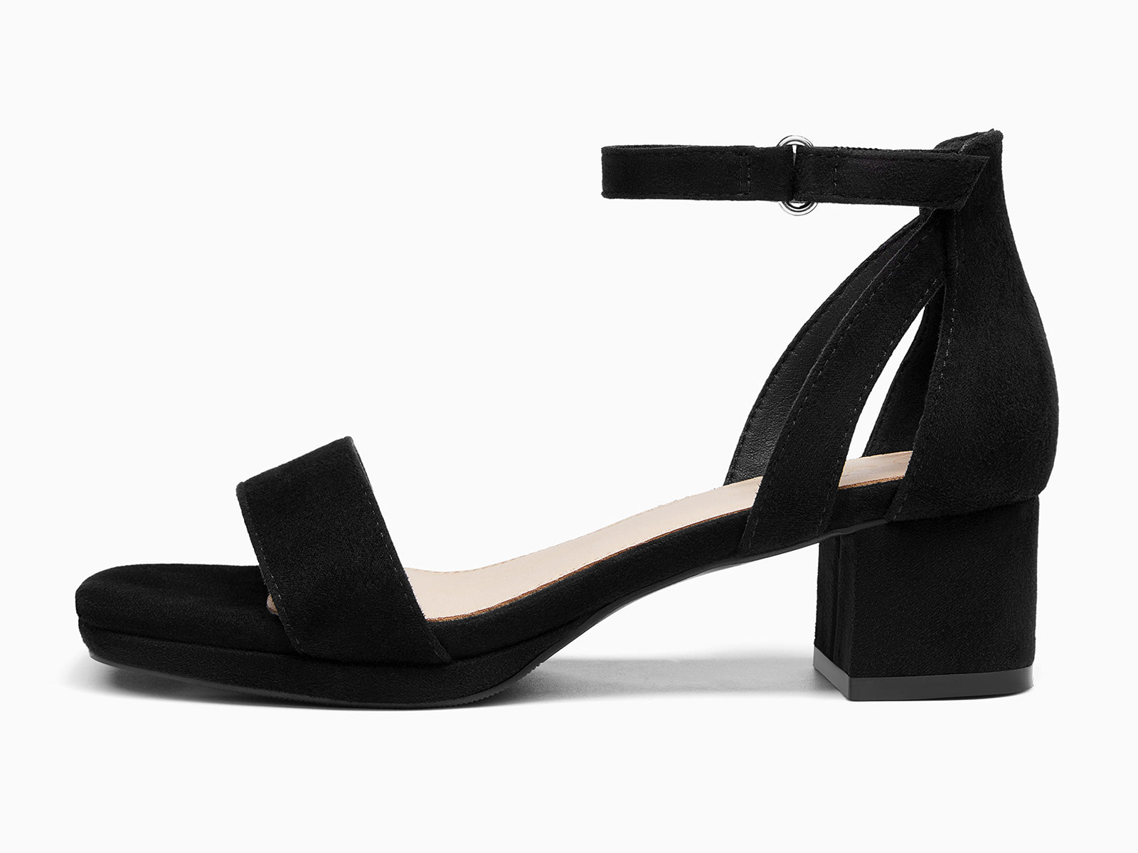 Coutgo Girls Dress Suede Black Platform Chunky Sandals