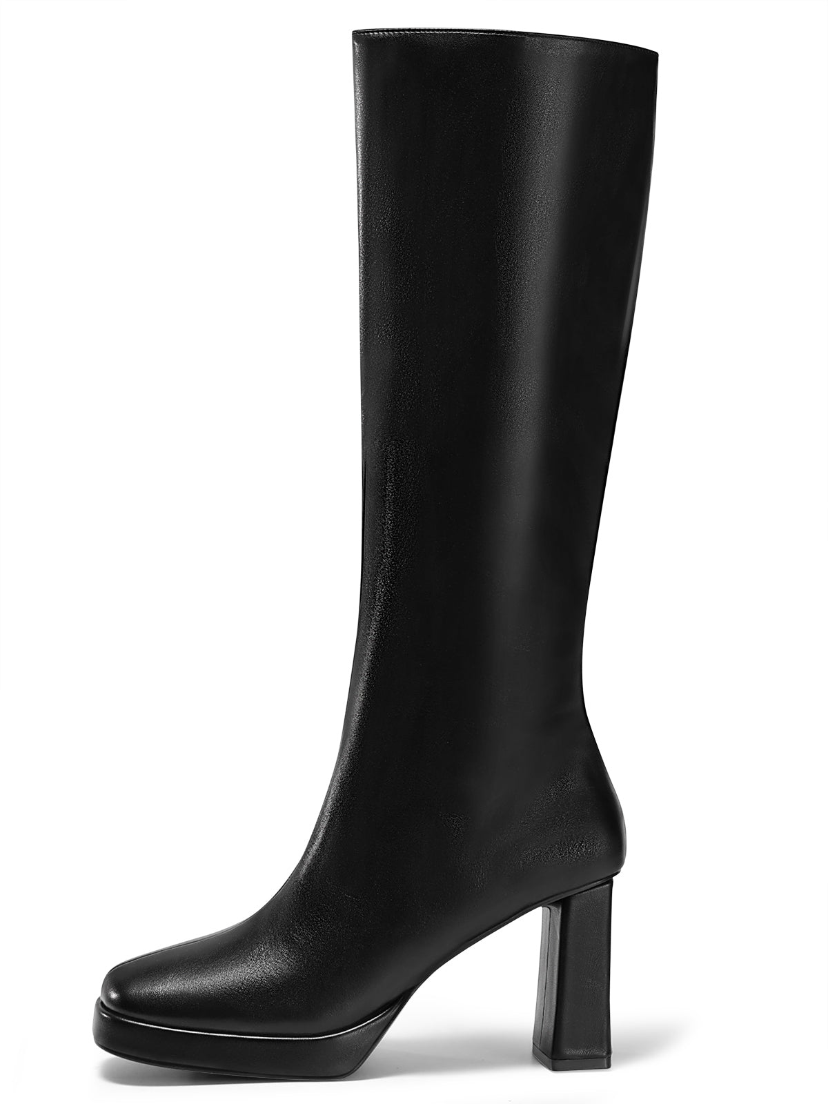 Coutgo Womens Black Knee High Boots