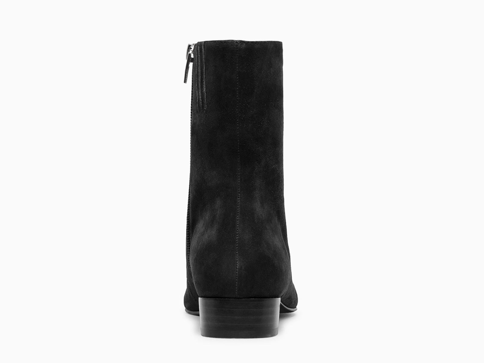 Coutgo Suede Black Chunky Heel Ankle Boots