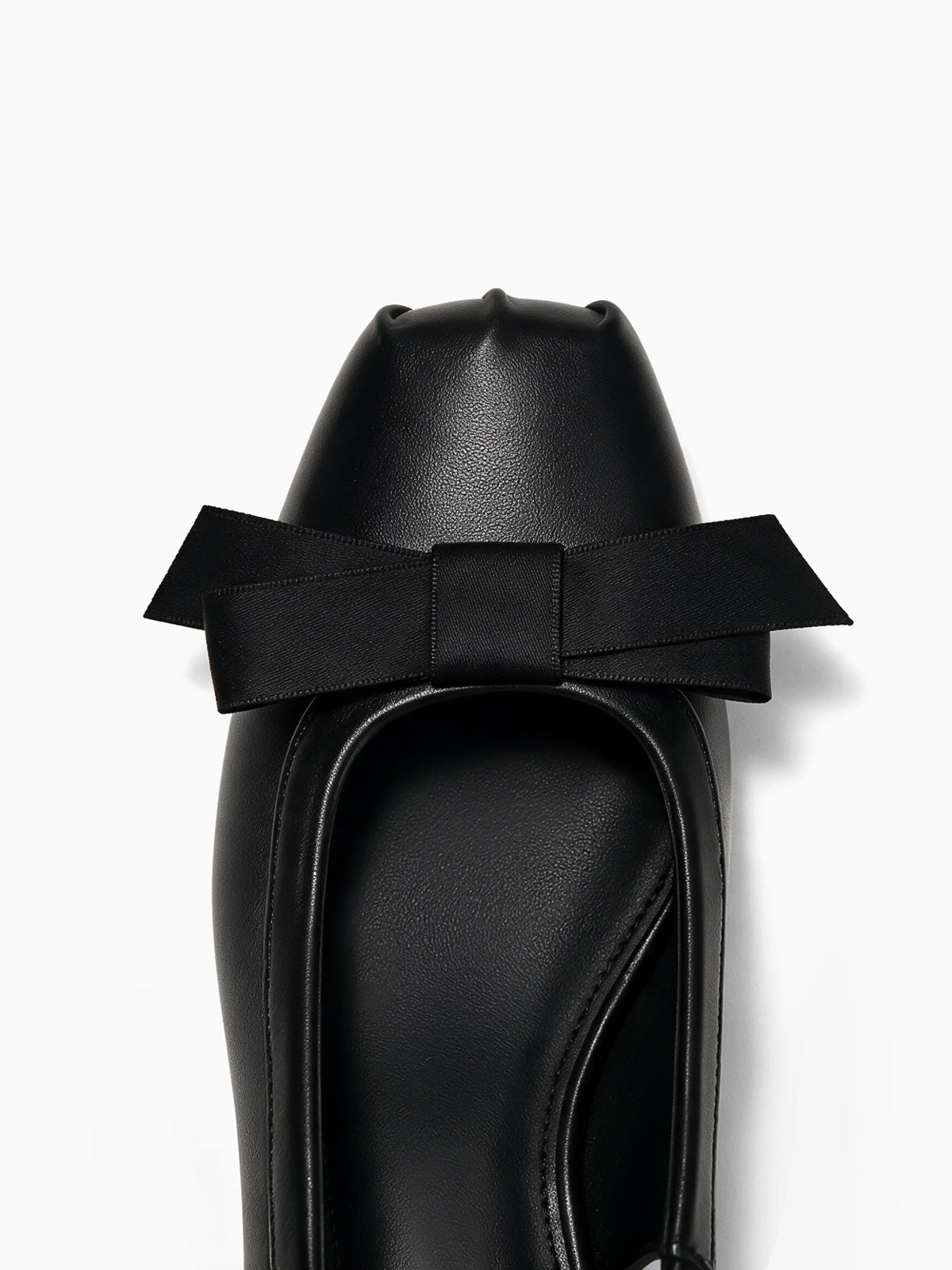 Coutgo Womens Black Bow Slingback Dress Heels