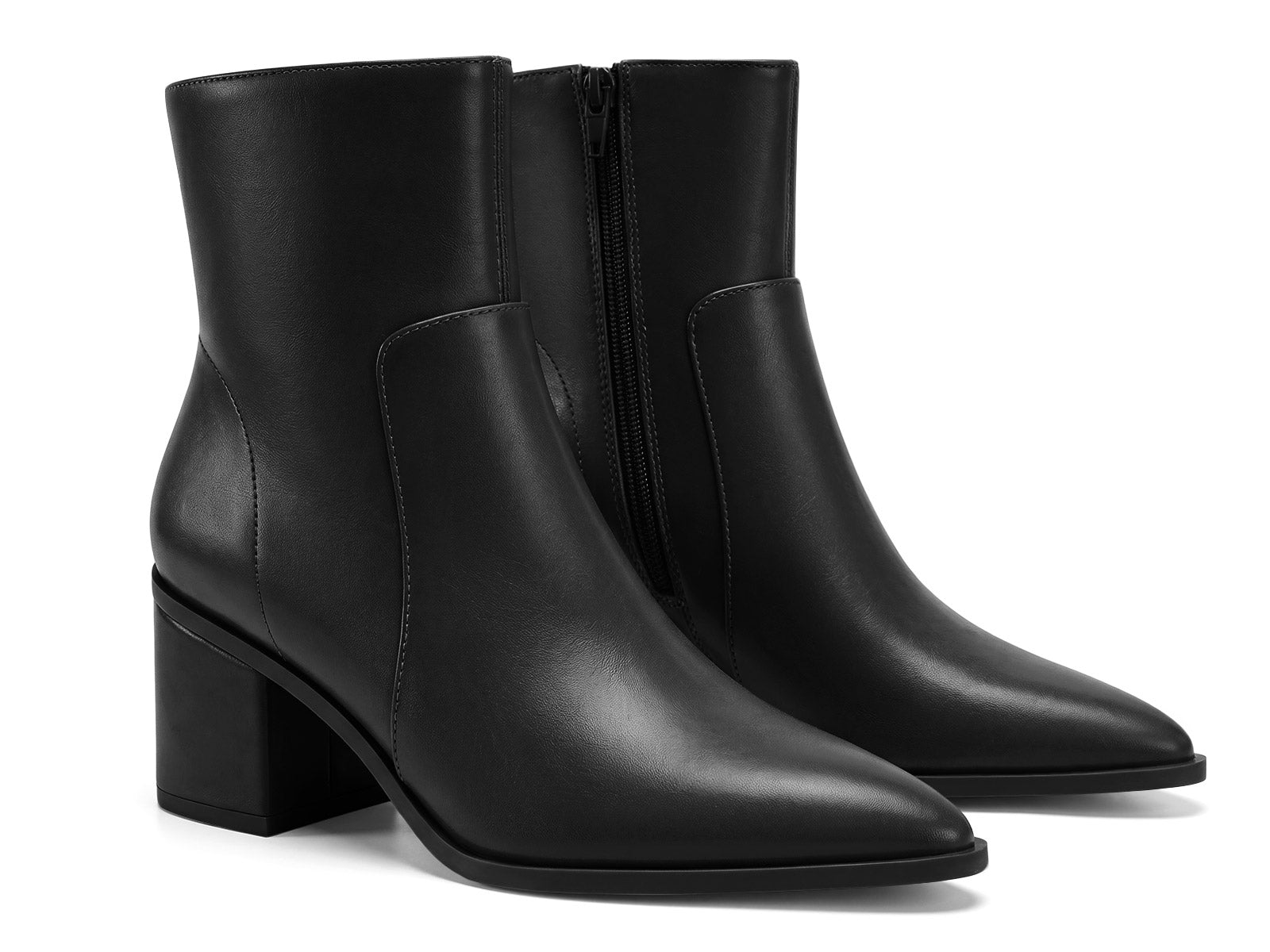 Coutgo Womens Black Pointed Ankle Boots