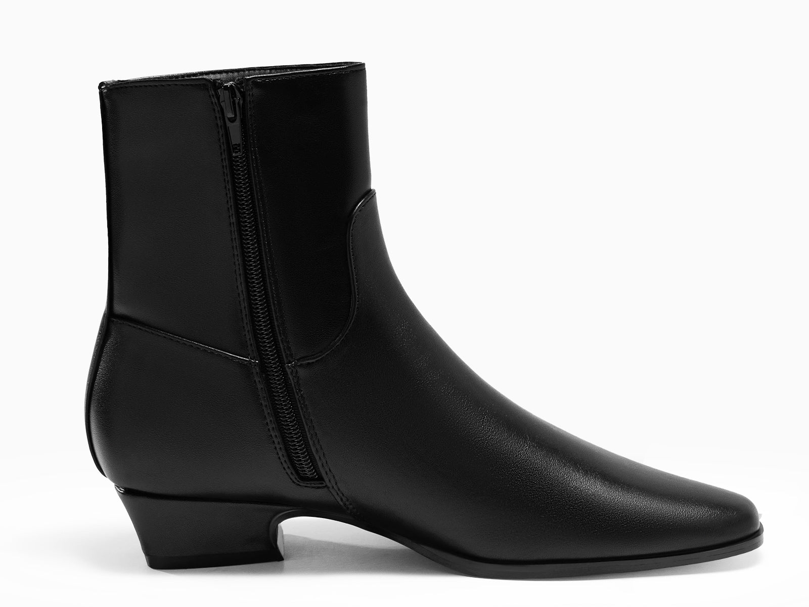 Coutgo Womens Black Low Heel Ankle Boots