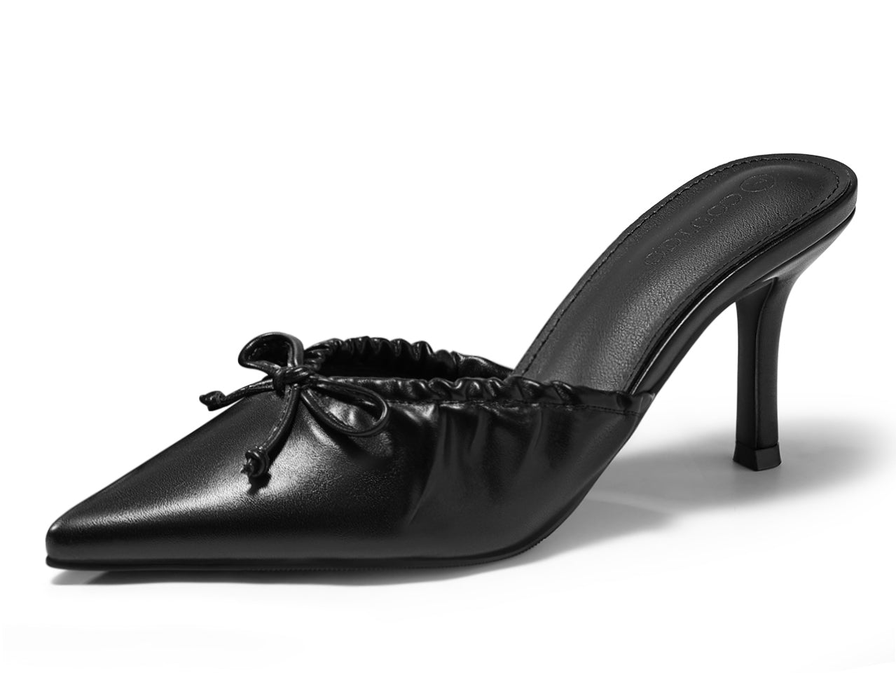 Coutgo Womens PU Black High Heels Pumps