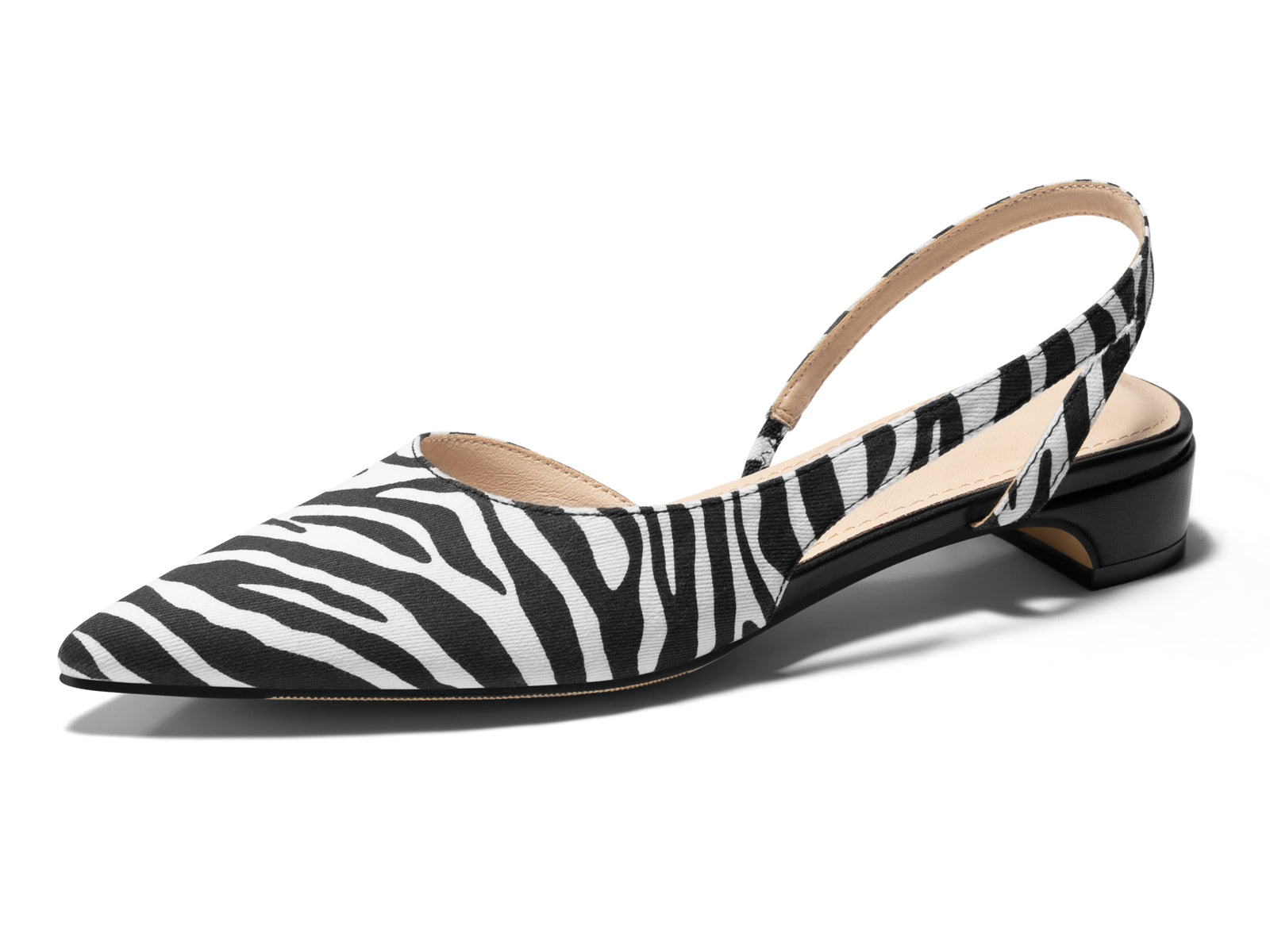 Coutgo Women D'Orsay Black & White Heels Chunky Pumps