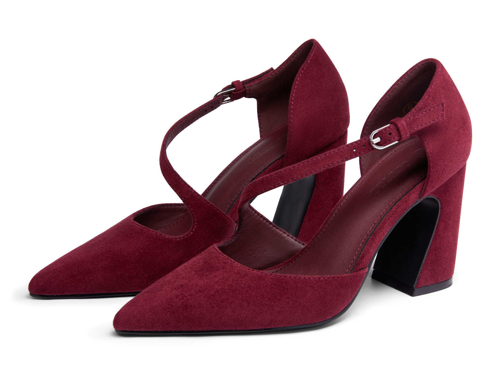 Coutgo Womens Burgundy Chunky High Heels