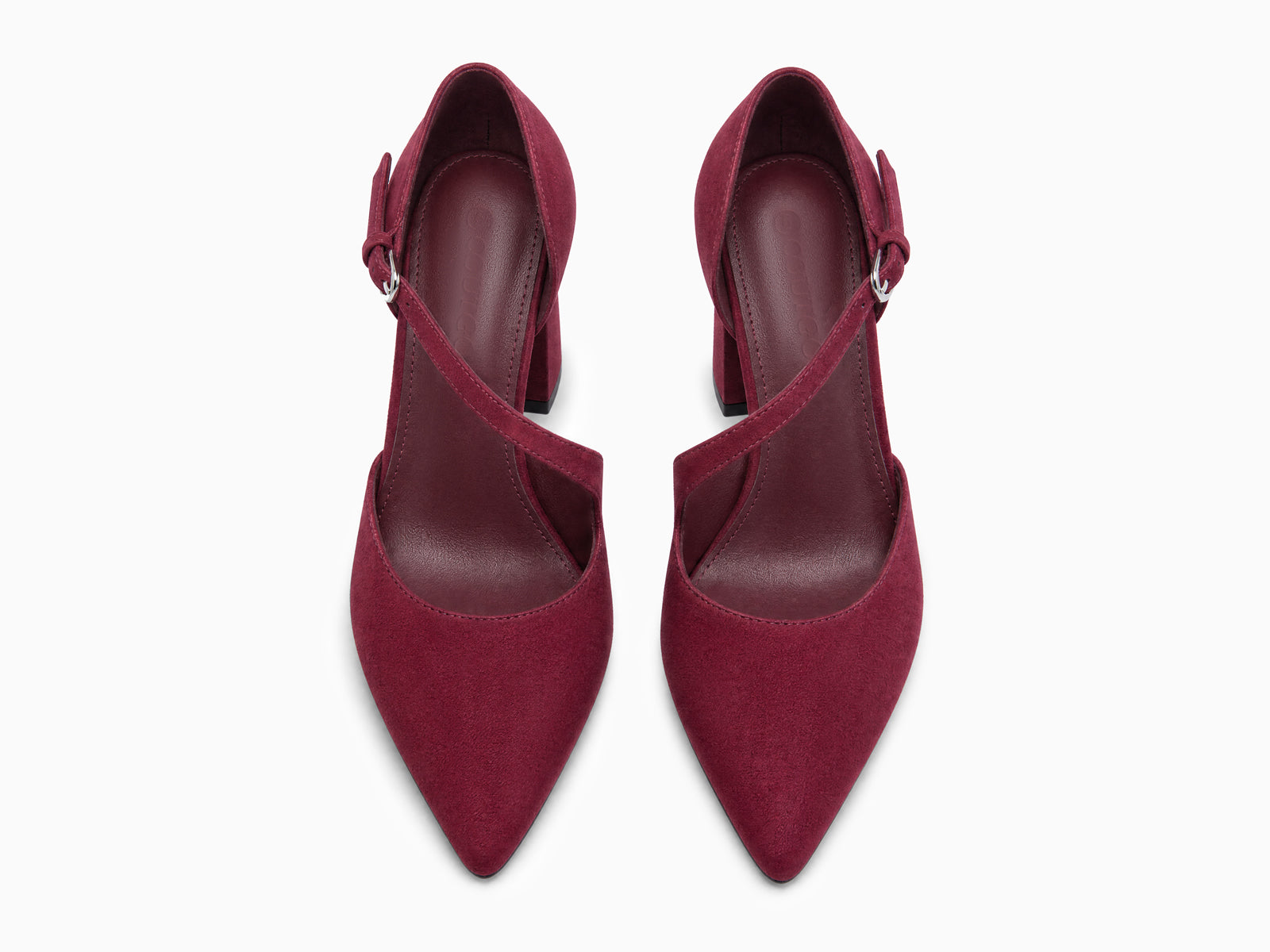 Coutgo Womens Burgundy Chunky High Heels