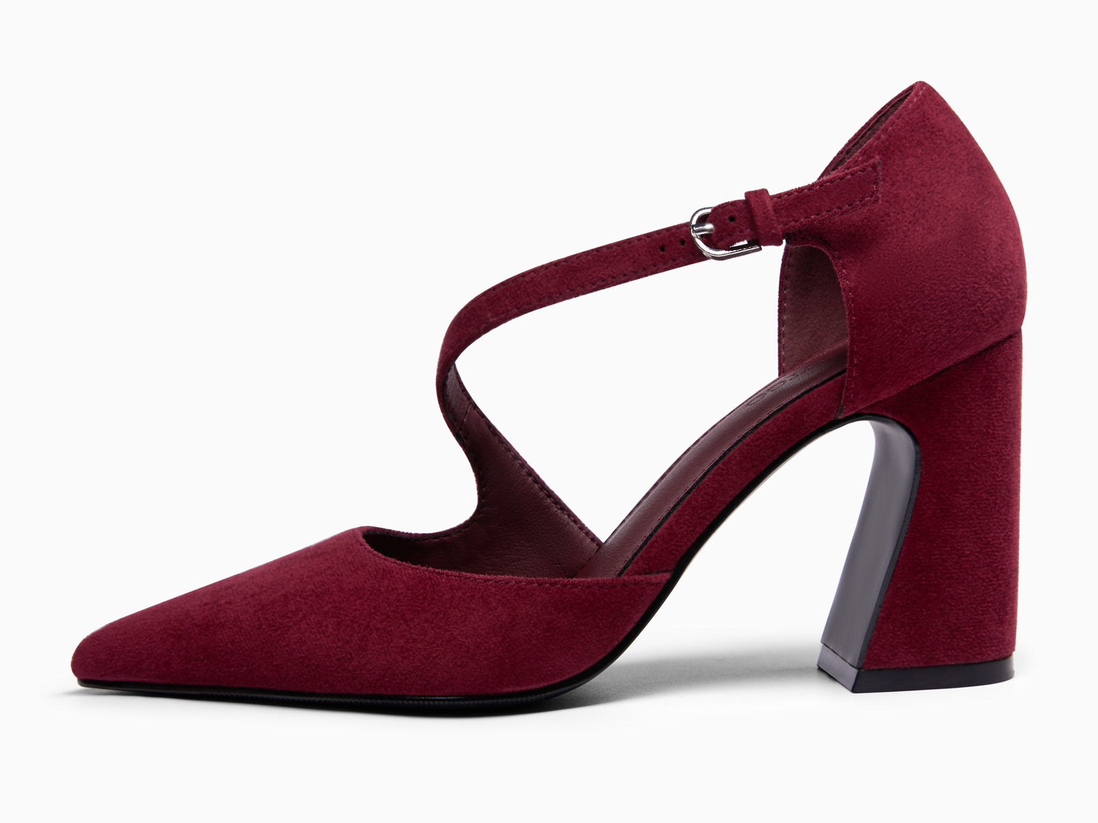 Coutgo Womens Burgundy Chunky High Heels