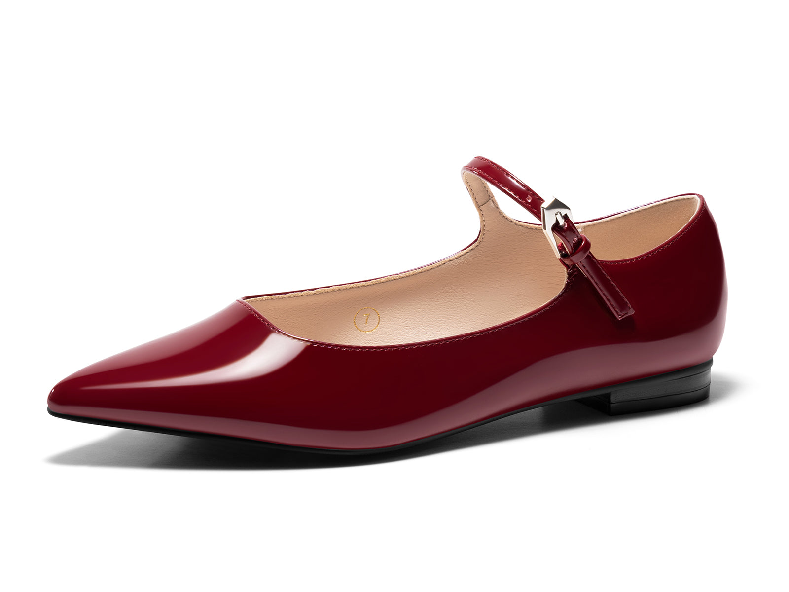 Coutgo Womens Burgundy Mary Jane Flats