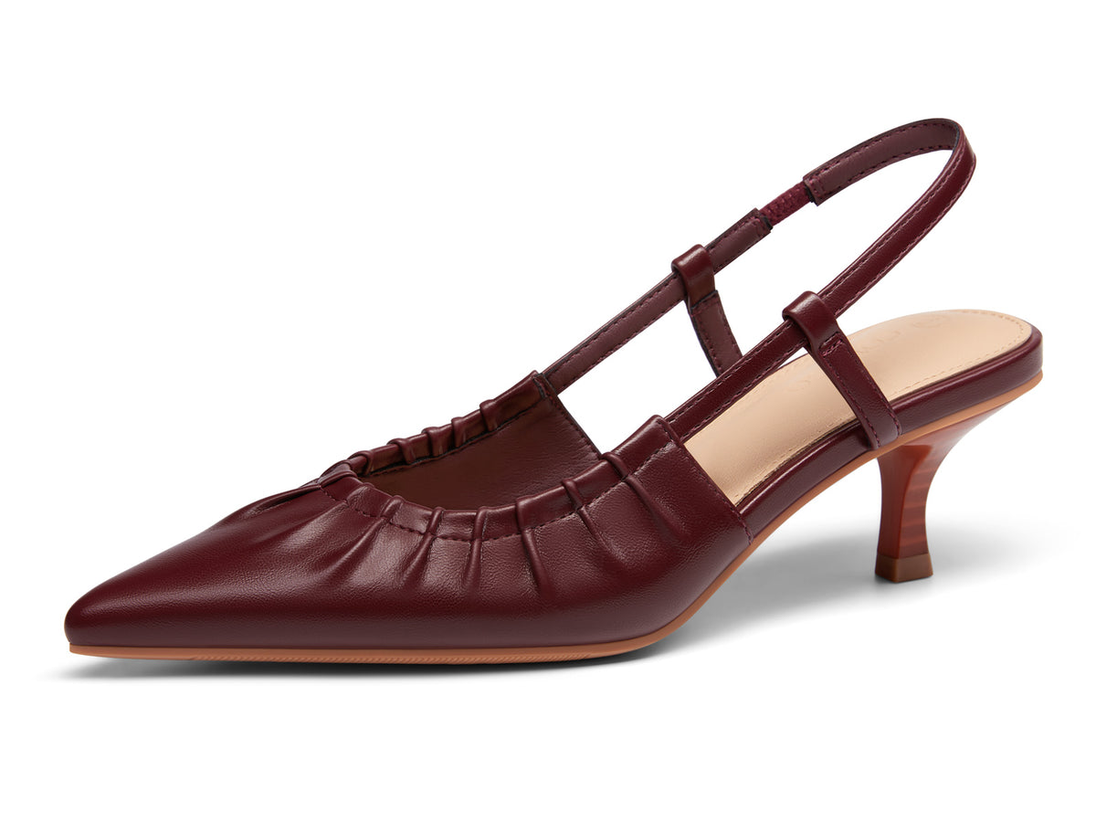 burgundy low heel dress shoes Coutgo Womens Slingback Kitten Heels Burgundy / 9 / Slip-on Maxi Dress Beach Wedding DecemberSitewide perfect for a day Color:Black Silver