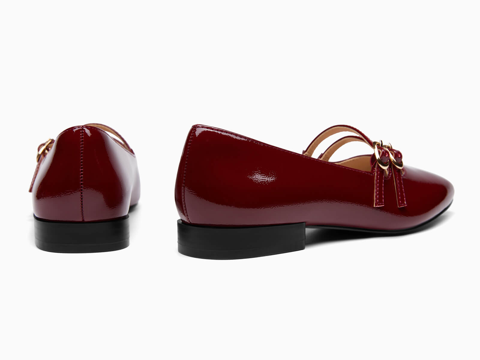 Coutgo Women's Burgundy Mary Jane Flats