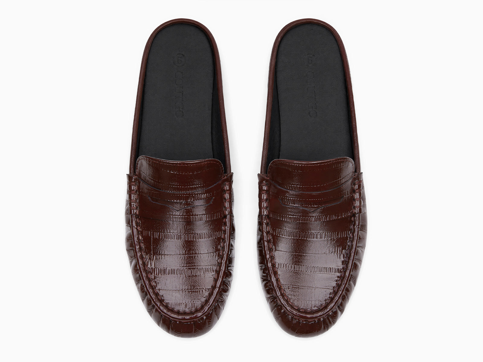 Coutgo Women's Mule Burgundy Pu Loafers