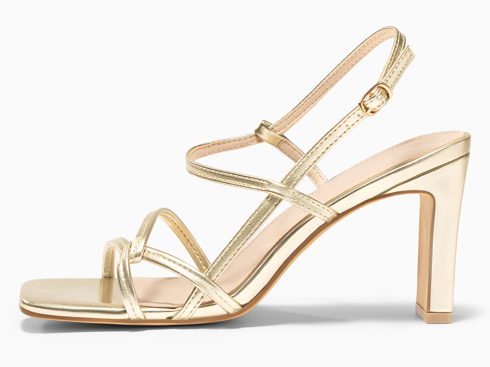 Coutgo Womens Gold Strappy Sandals