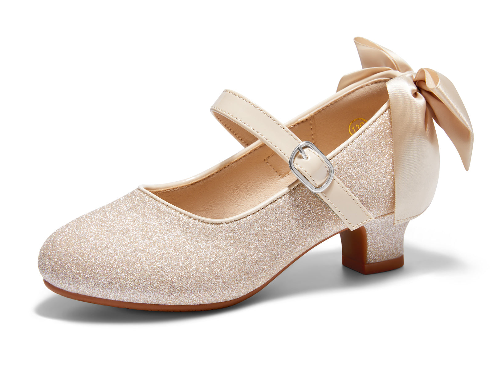 Coutgo Girls Gold Dress Shoes Mary Jane Gold / 12 Little Kid / Hook & loop