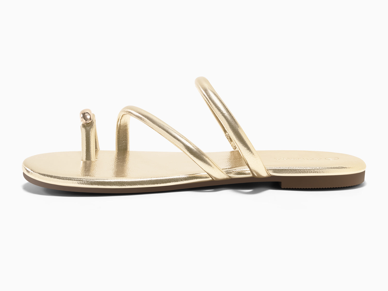 Coutgo Womens Beige Strappy Flat Sandals