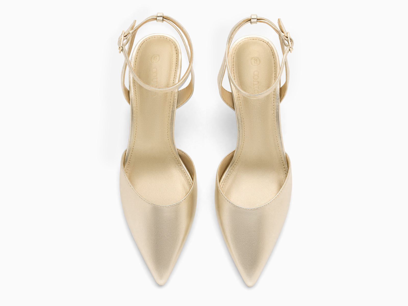 Coutgo Womens Gold Party Dress Shoes