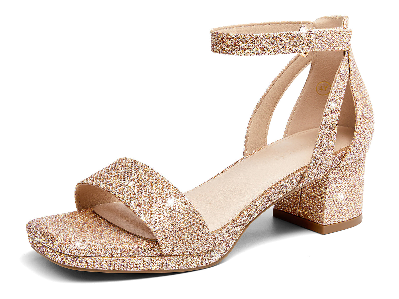 Coutgo Girls Dress Gold Platform Chunky Sandals