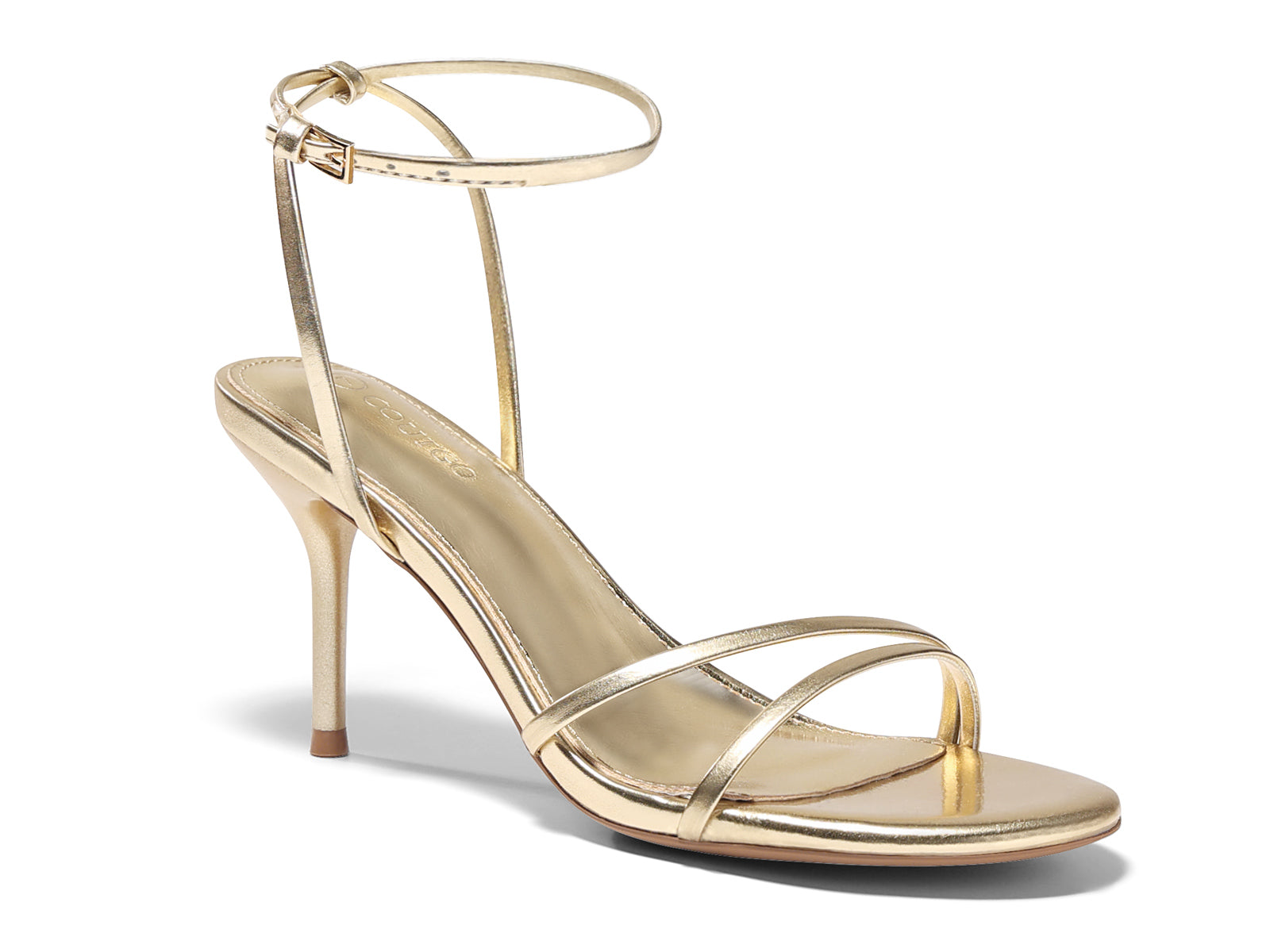 Coutgo Womens Gold Strappy High Heels