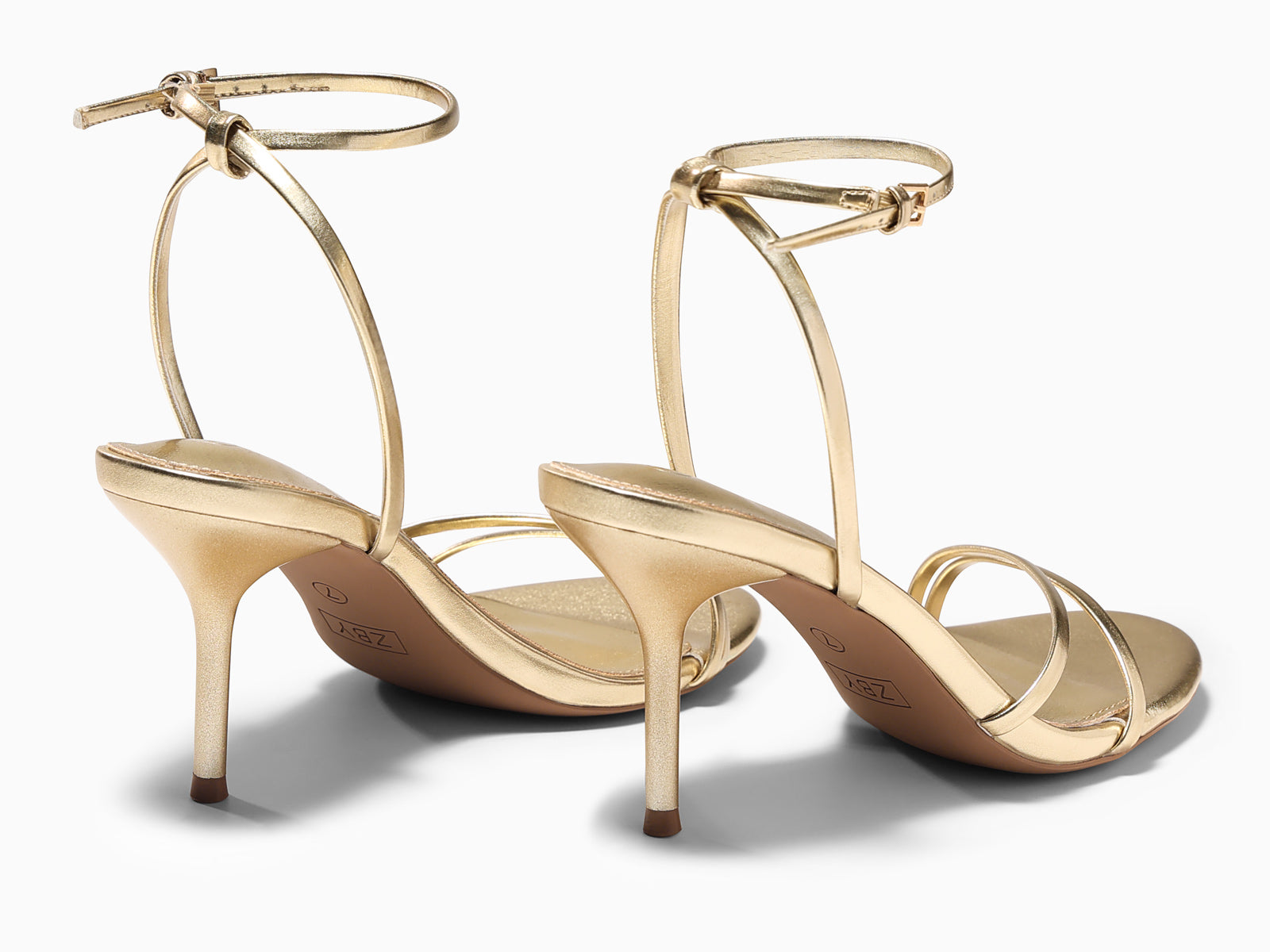 Coutgo Womens Gold Strappy High Heels
