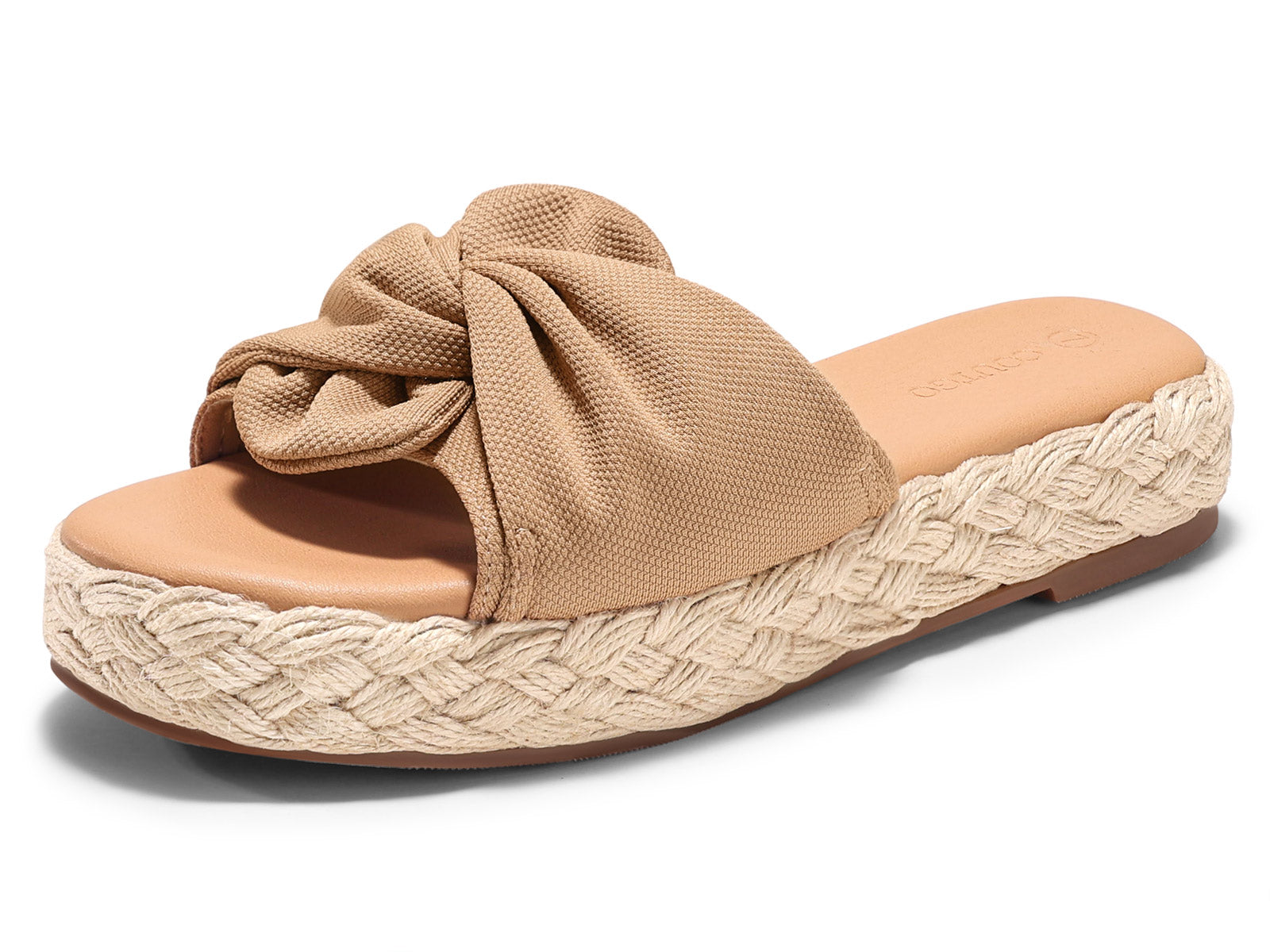 Coutgo Womens Khaki Platform Wedge Sandals